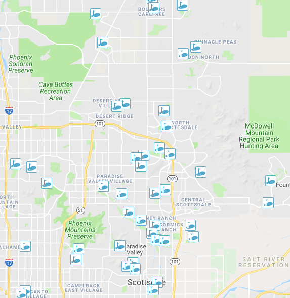 DIG Scottsdale Golf Course Map in Arizona